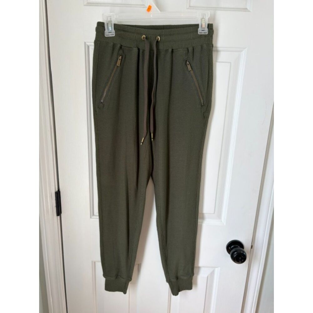 Alala Sweater Knit Rise Jogger Pants Olive Size Small